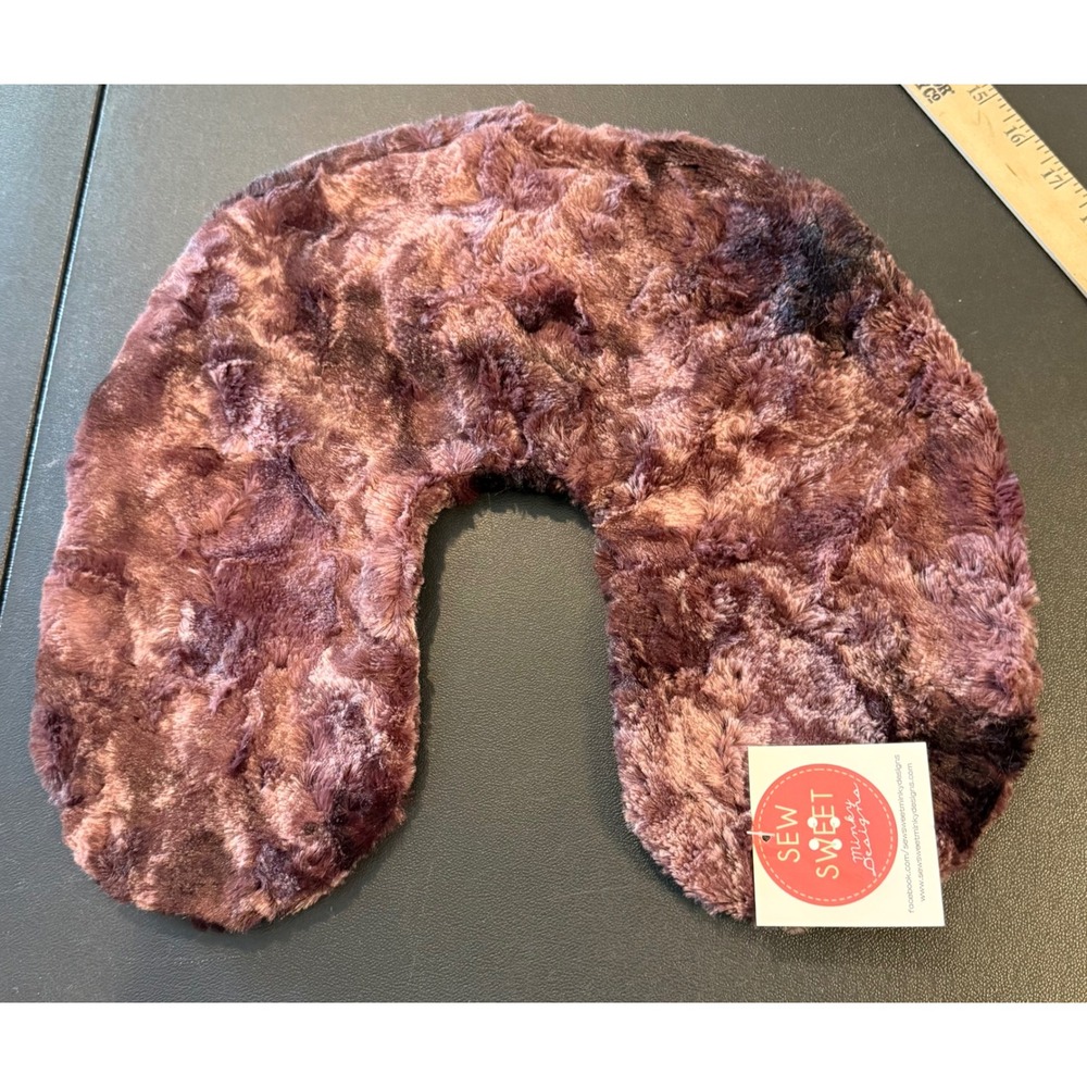 Sew Sweet Minky Designs Neck Pillow Travel Cover Purple Plush Luxury Cozy NEW